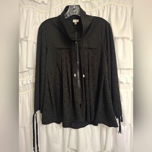 Cupio Black Eyelet Detail Layering Jacket Size M